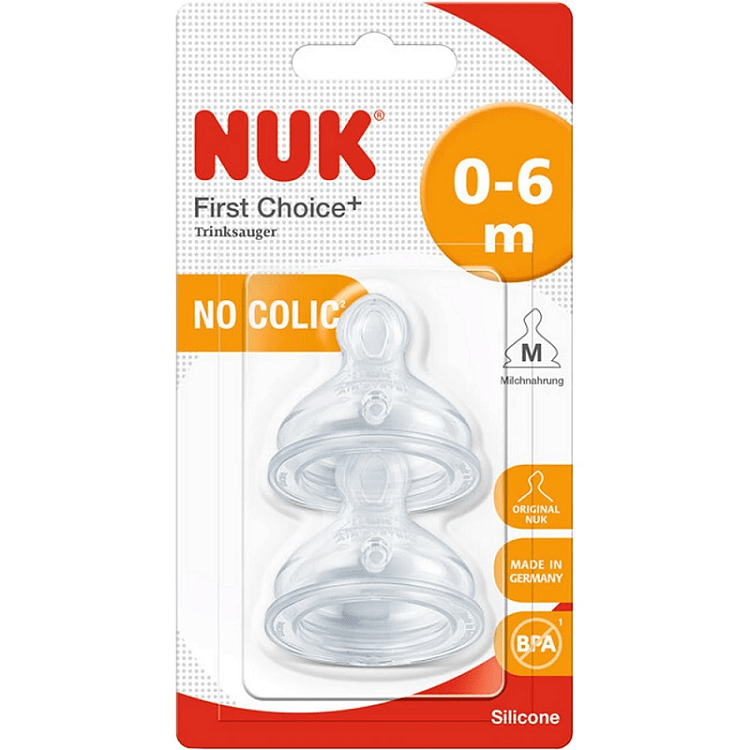 Nuk First Choice Plus Θηλή Σιλικόνης για Γάλα 0-6 Μηνών 2τμχ
