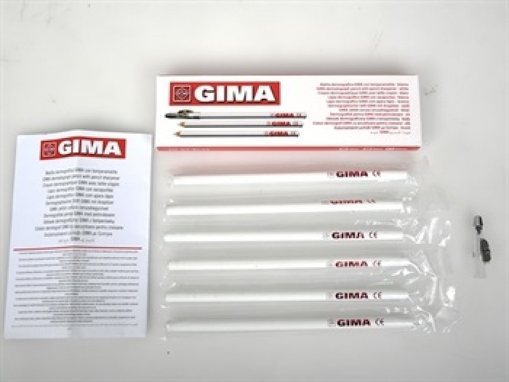 Gima Δερματολογικό Μολύβι με Ξύστρα Χρώμα Λευκό 1 Χ 6 Τεμ