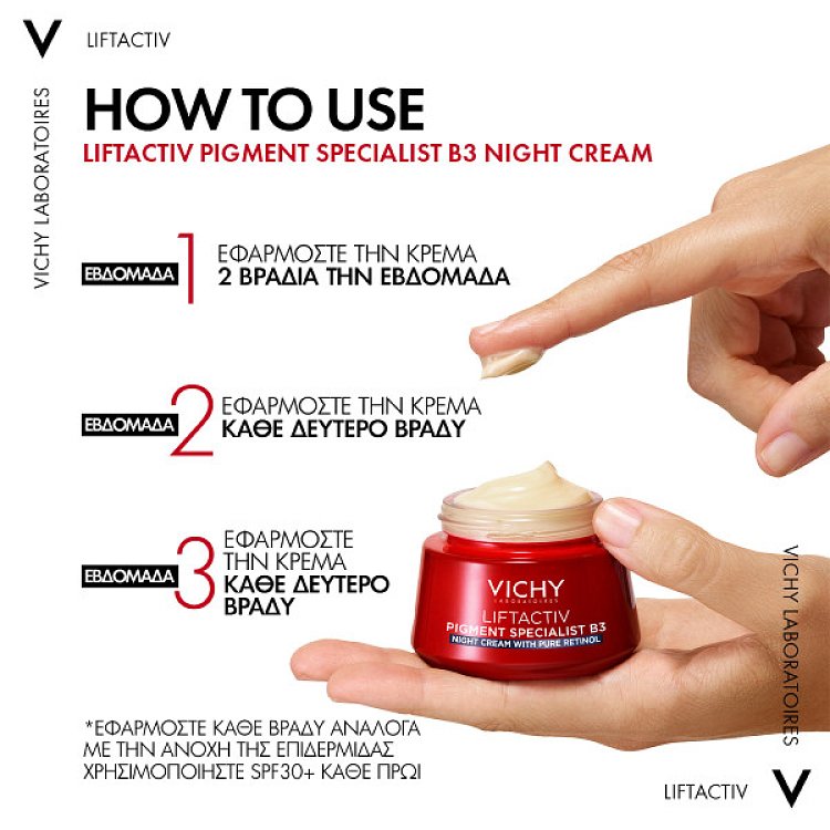 Vichy Liftactiv B3 Pigment Κρέμα Νύχτας κατά των Κηλίδων με Ρετινόλη & Νιασιναμίδη 50ml