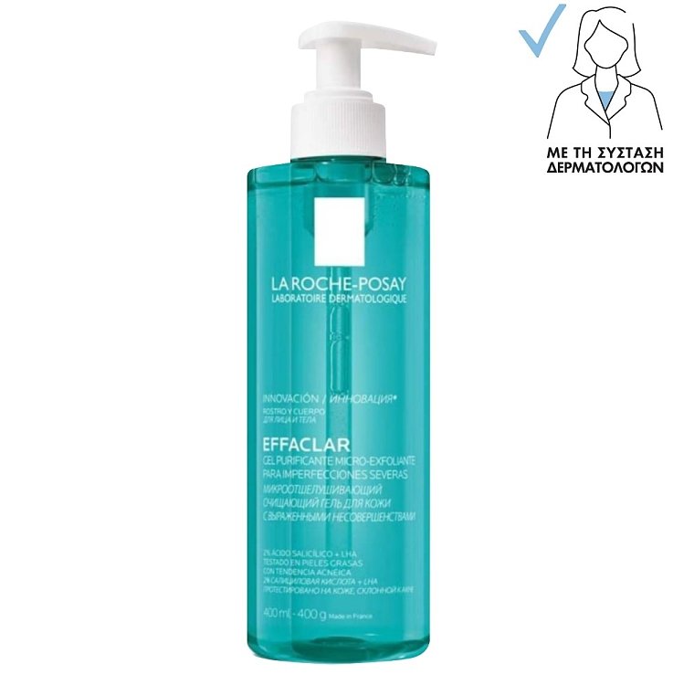 La Roche-Posay Effaclar Micro-Peeling Αφρώδες Gel Καθαρισμού & Απολέπισης για Πρόσωπο & Σώμα 400ml