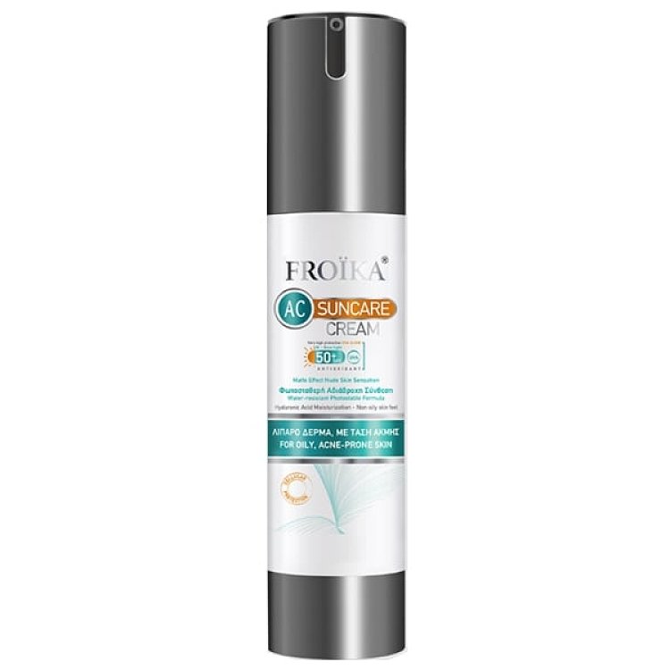 Froika  Suncare AC Cream SPF50 Αντηλιακή Κρέμα Προσώπου για το Λιπαρό Δέρμα με Τάση Ακμής, 50ml