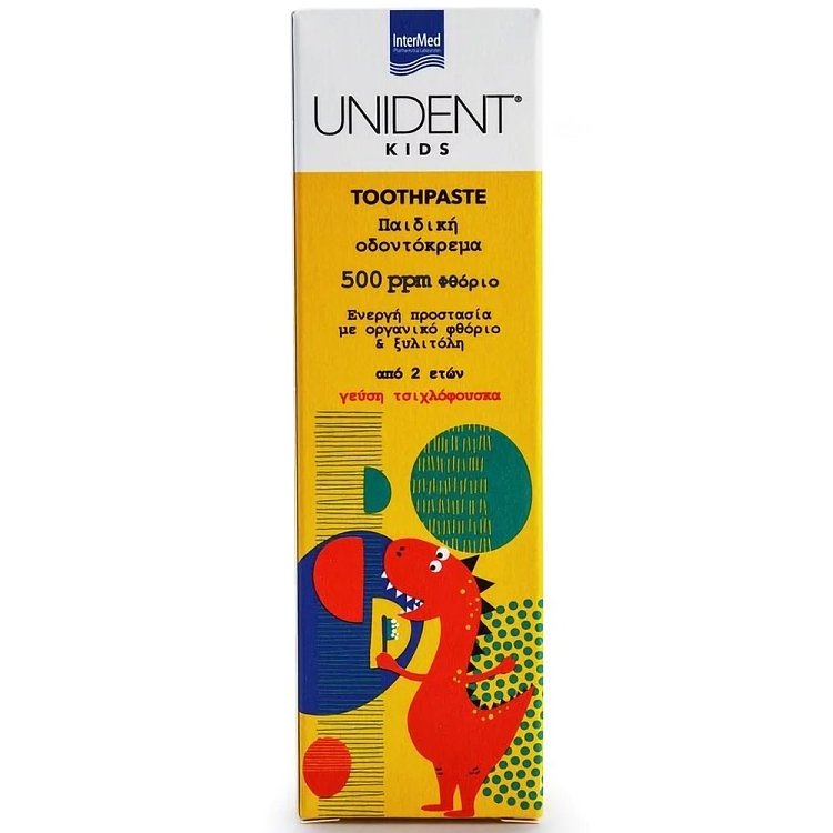 Intermed Unident Kids Toothpaste 500ppm Fluoride 2+ Years Bubblegum Flavor 50ml