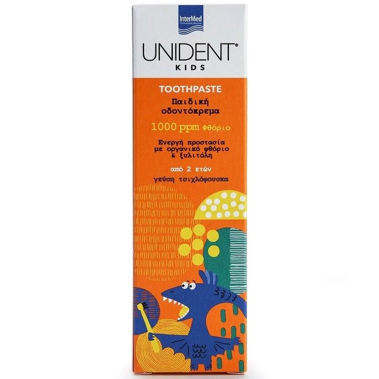 Intermed Unident Kids Toothpaste 1000ppm Fluoride 2+ Years Bubblegum Flavor 50ml