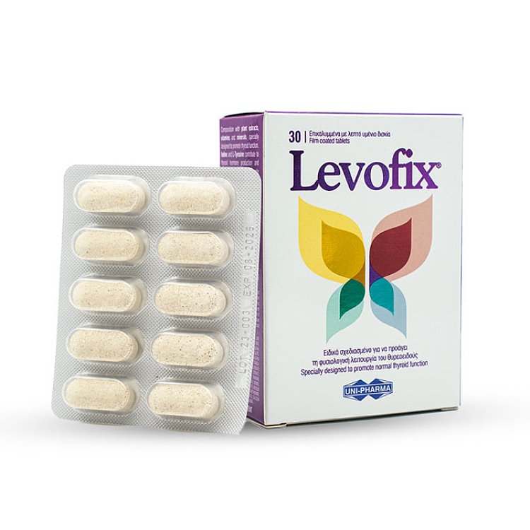 Uni-Pharma Levofix για την Φυσιολογική Λειτουργία του Θυροειδούς 30δισκία