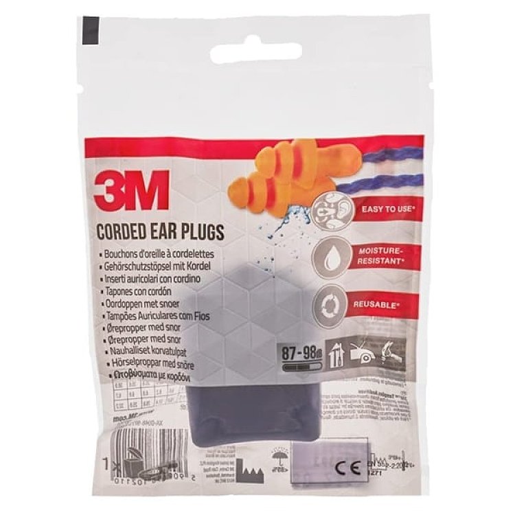 3M Corded Earplugs Ωτοασπίδες με Κορδόνι Στήριξης & Θήκη Αποθήκευσης 1ζεύγος