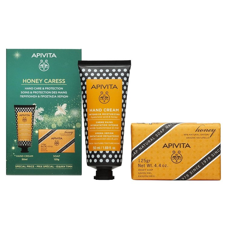 Apivita Promo Hand Honey Κρέμα Χεριών Εντατικής Ενυδάτωσης 50ml & Σαπούνι με Μέλι 125g