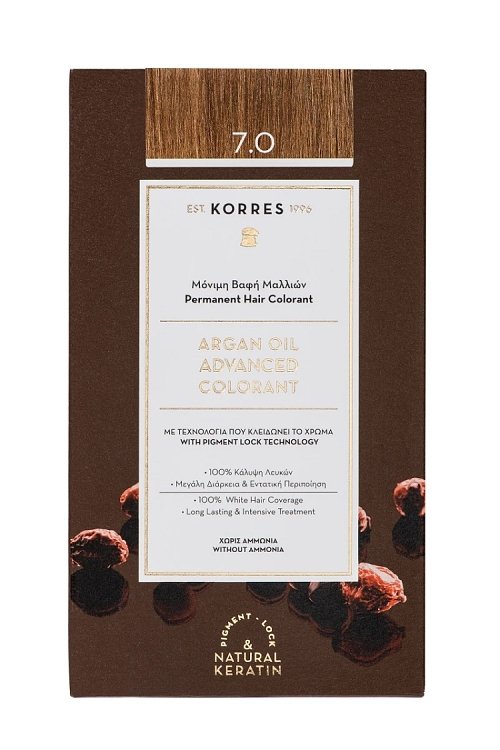 Korres Promo Argan Oil Advanced Colorant 7.0 Ξανθό 50ml & ΔΩΡΟ Argan Oil Μάσκα σε Ειδικό Μέγεθος 40ml.