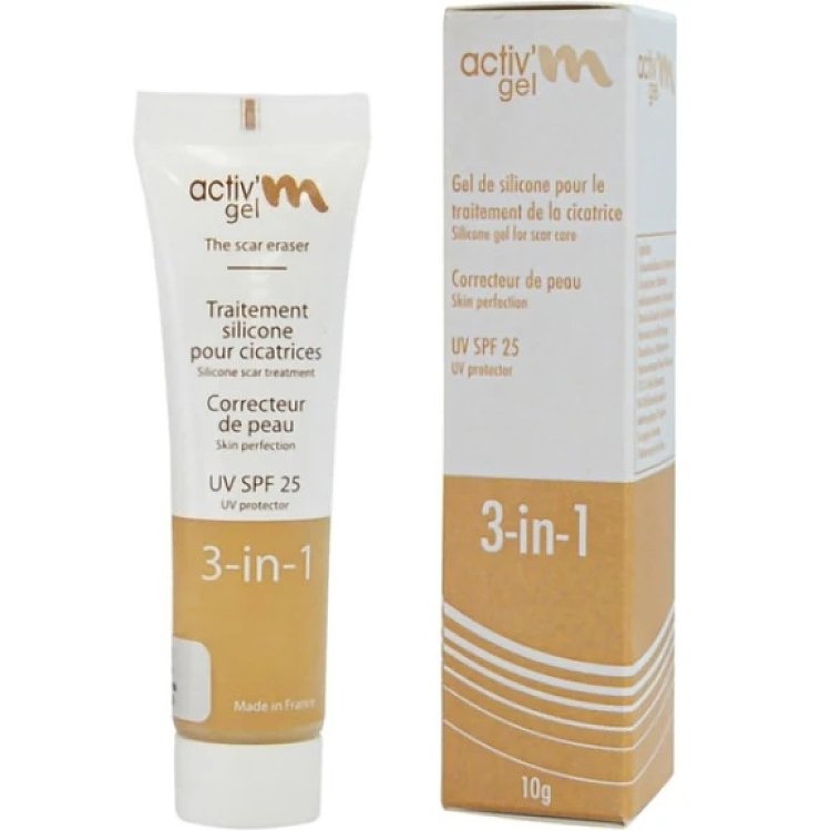 Activ’m Scar Gel 3 in 1 Silicone Gel for Scar Treatment για Πρόληψη & Αντιμετώπιση του Σχηματισμού Υπερτροφικών Ουλών & Χηλοειδών με Spf25 10g