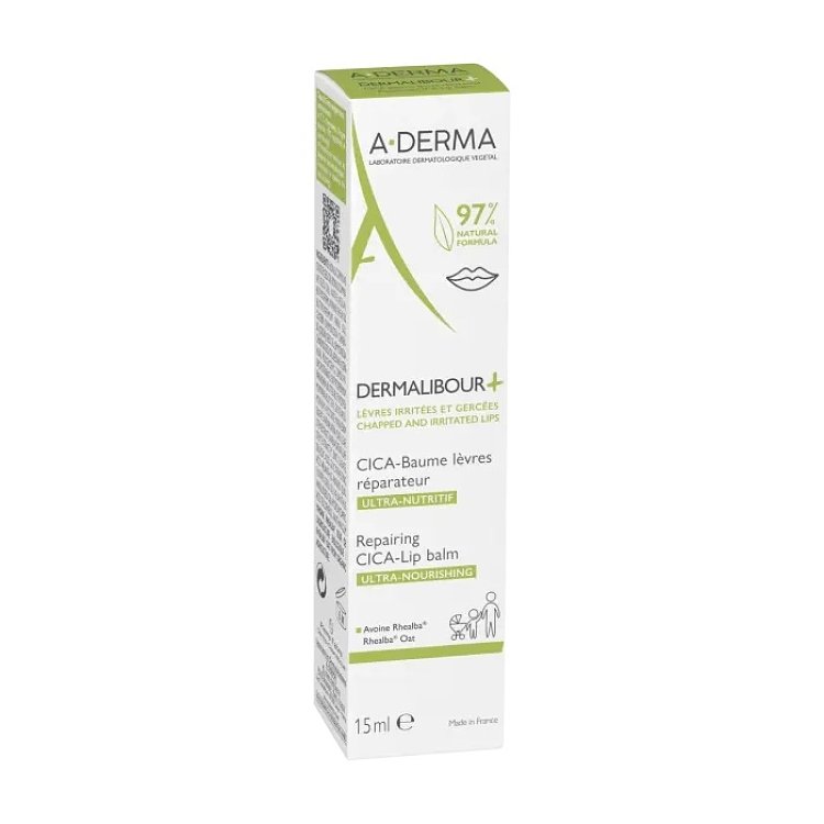 A-DERMA Dermalibour+ Επανορθωτικό Cica-Βάλσαμο Χειλιών 15ml