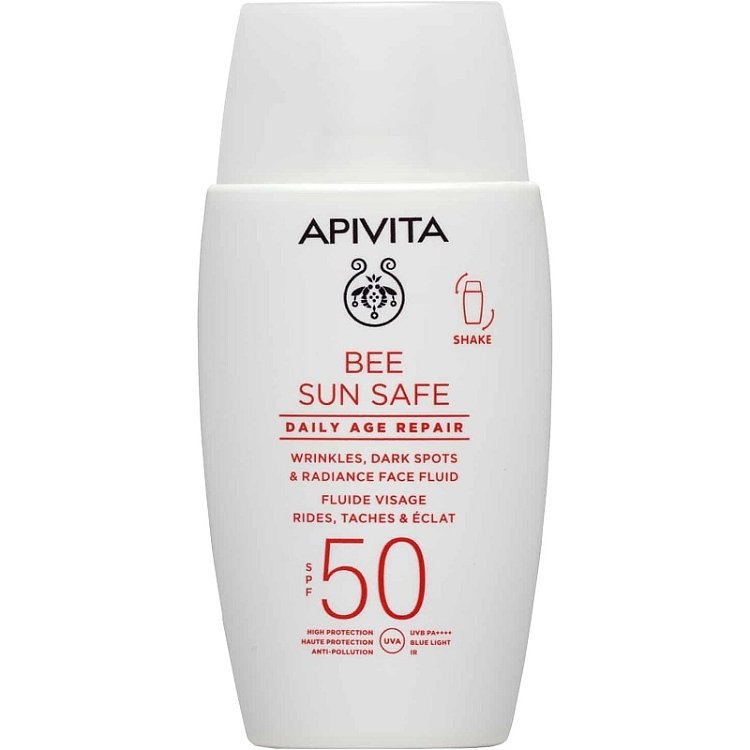 Apivita Bee Sun Safe Daily Age Repair Spf50, 50ml Λεπτόρρευστη Κρέμα Προσώπου Κατά των Πανάδων & των Ρυτίδων Υψηλής Προστασίας