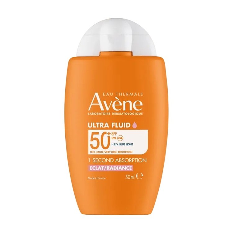 Avene Ultra Fluid Radiance SPF50+ 50ml με χρώμα, Προλαμβάνει τη φωτογήρανση & Ενισχύει τη λάμψη της επιδερμίδας