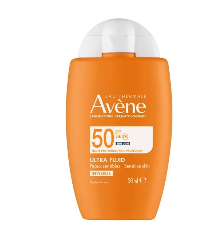 Avene Ultra Fluid Invisible Spf50, 50ml Αντηλιακή Κρέμα Προσώπου Πολύ Υψηλής Προστασίας για το Ευαίσθητο Δέρμα
