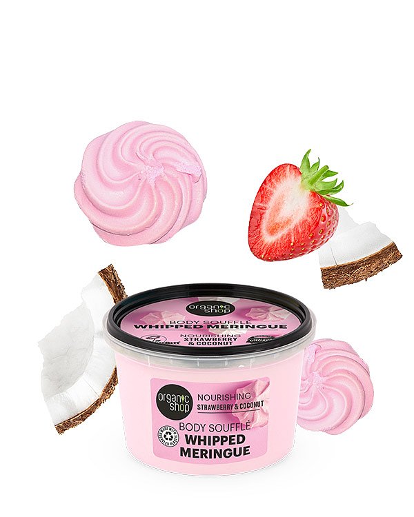 Natura Siberica Organic Shop Σουφλέ Σώματος Organic Shop Basic Whipped Meringue με Φράουλα & Καρύδα, 250ml