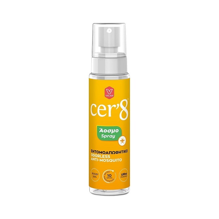 Cer'8 Odorless Anti-Mosquito Spray 100ml Άοσμο Εντομοαπωθητικό Σπρέι