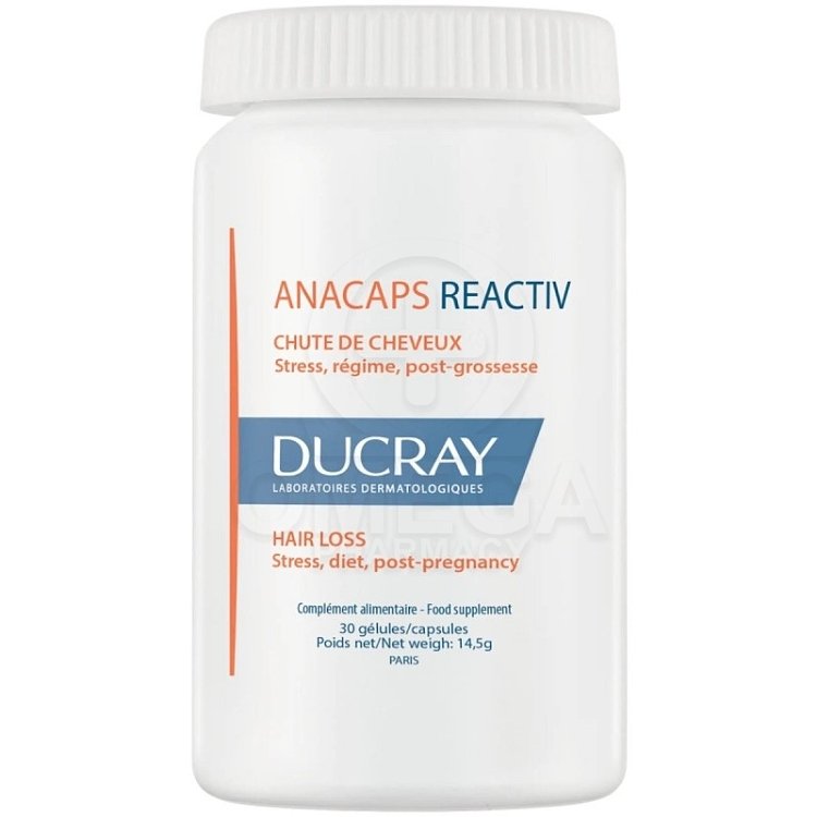 Ducray Anacaps Reactiv Συμπλήρωμα Διατροφής Για Την Αντιμετώπιση Της Αντιδραστικής Τριχόπτωσης 30 Κάψουλες