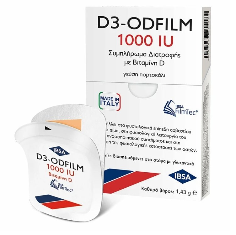 IBSA Vitamin D3 Odfilm 1000iu με Γεύση Πορτοκάλι 30 ταινίες