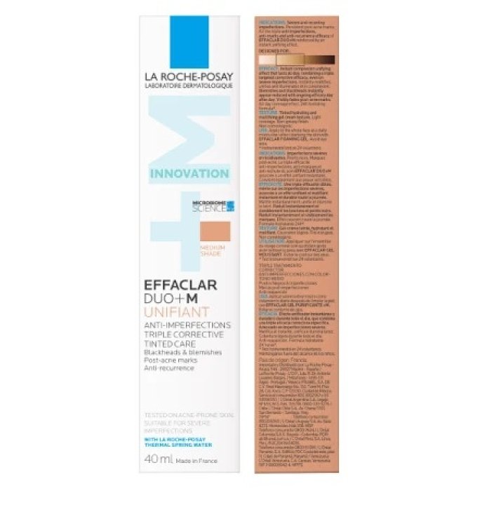 La Roche Posay Effaclar Duo+M Unifiant Κρέμα με Χρώμα για Ακμή Medium Απόχρωση 40ml