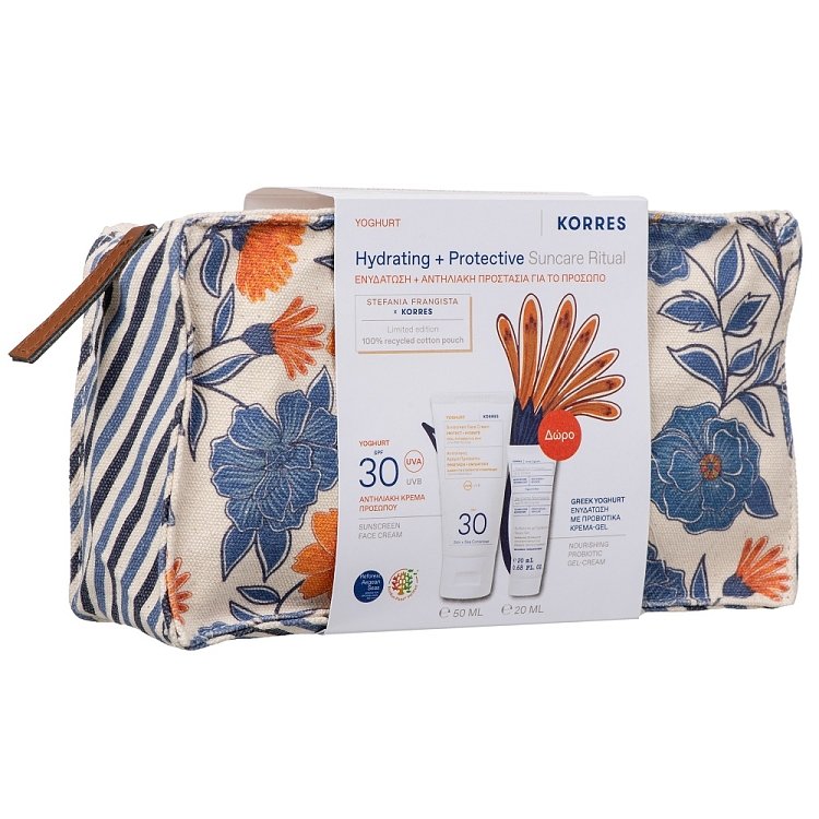 Korres Hydrating & Protective Suncare Ritual με Yoghurt Αντηλιακή Κρέμα Προσώπου SPF 30, 50ml & Δώρο Greek Yoghurt Ενυδάτωση με Προβιοτικά Κρέμα-Gel, 20ml & Νεσεσέρ