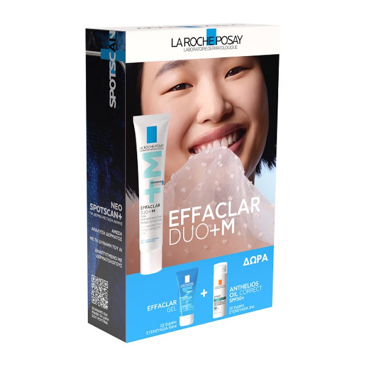 La Roche-Posay Effaclar DUO+M Τριπλή διορθωτική φροντίδα κατά των ατελειών για το λιπαρό δέρμα με τάση ακμής με ΔΩΡΟ Effaclar Gel 50ml & Anthelios Oil Correct SPF50+ 3ml