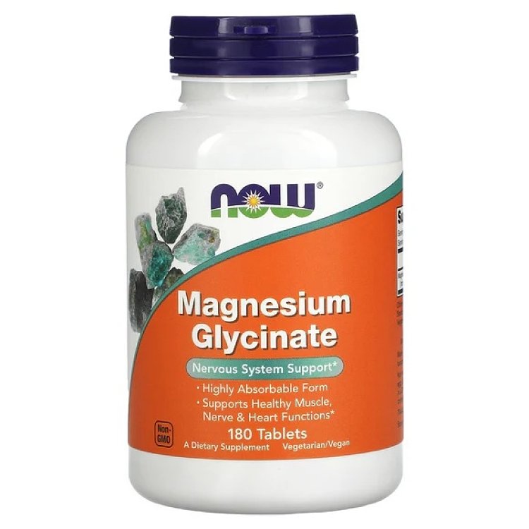 Now Foods Magnesium Glycinate Nervous System Support, 180tabs