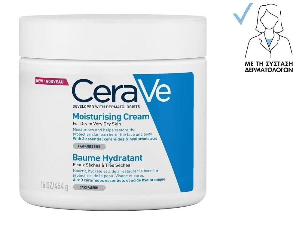 CeraVe Moisturising Cream Ενυδατική Κρέμα για Ξηρό έως Πολύ Ξηρό Δέρμα 454g