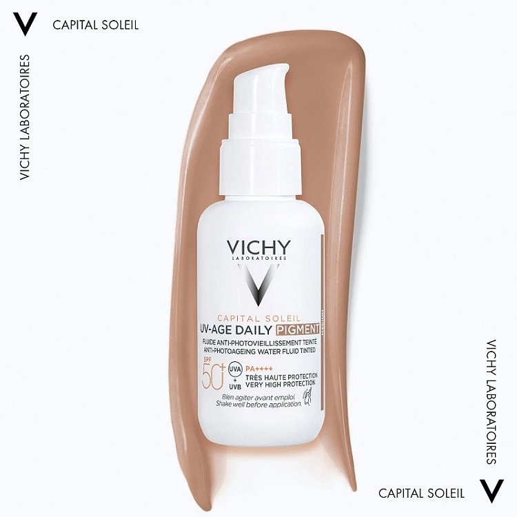 Vichy UV-Age Daily Pigment Medium Spf50+, 40ml Αντηλιακό Προσώπου Κατά της Φωτογήρανσης με Μέτριο Χρώμα Πολύ Υψηλής Προστασίας