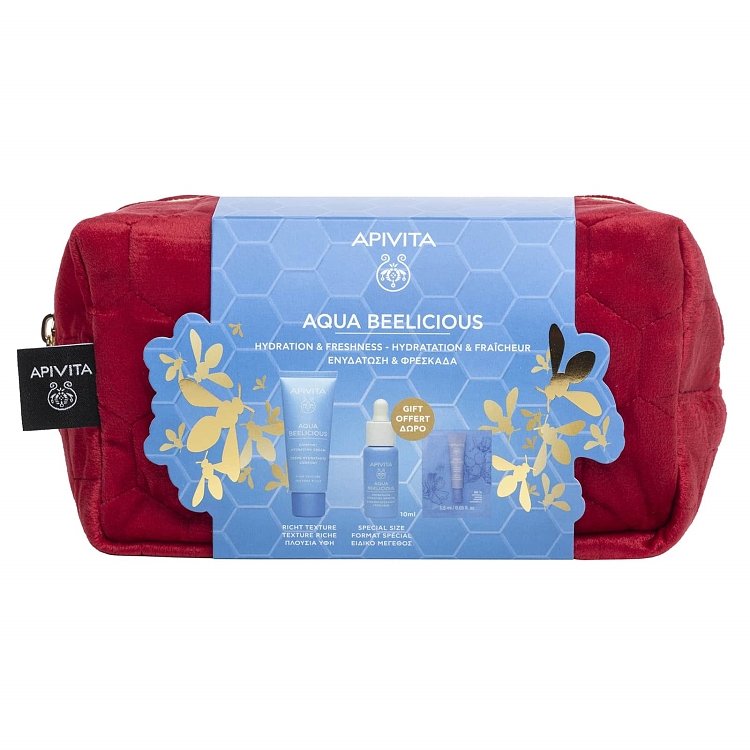 Apivita Promo AQUA BEELICIOUS Απαλή Κρέμα Ενυδάτωσης Πλούσιας Υφής και ΔΩΡΟ Booster Αναζωογόνησης και Ενυδάτωσης 10ml & Δροσιστικό Gel Ενυδάτωσης Για Τα Μάτια 1.5ml