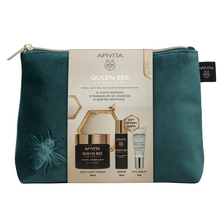 Apivita Promo Queen Bee Longevity 12 Δείκτες Νεότητας με Ελαφριάς Υφής Κρέμα 50ml & Δώρα Serum 10ml και Εye Serum 5ml