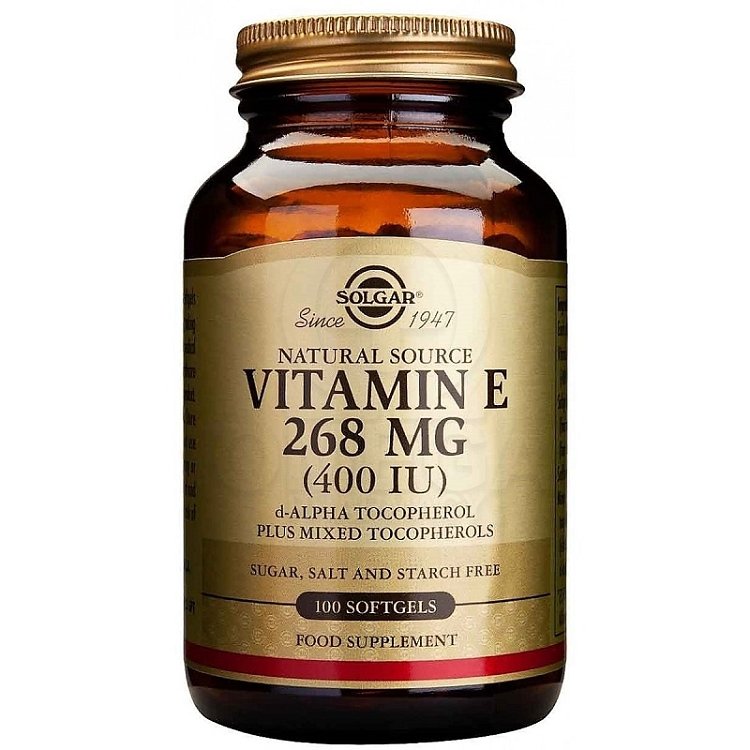 Solgar Vitamin E 268mg (400IU) D-Alpha Tocopherol Plus Mixed Tocopherols 100 softgels