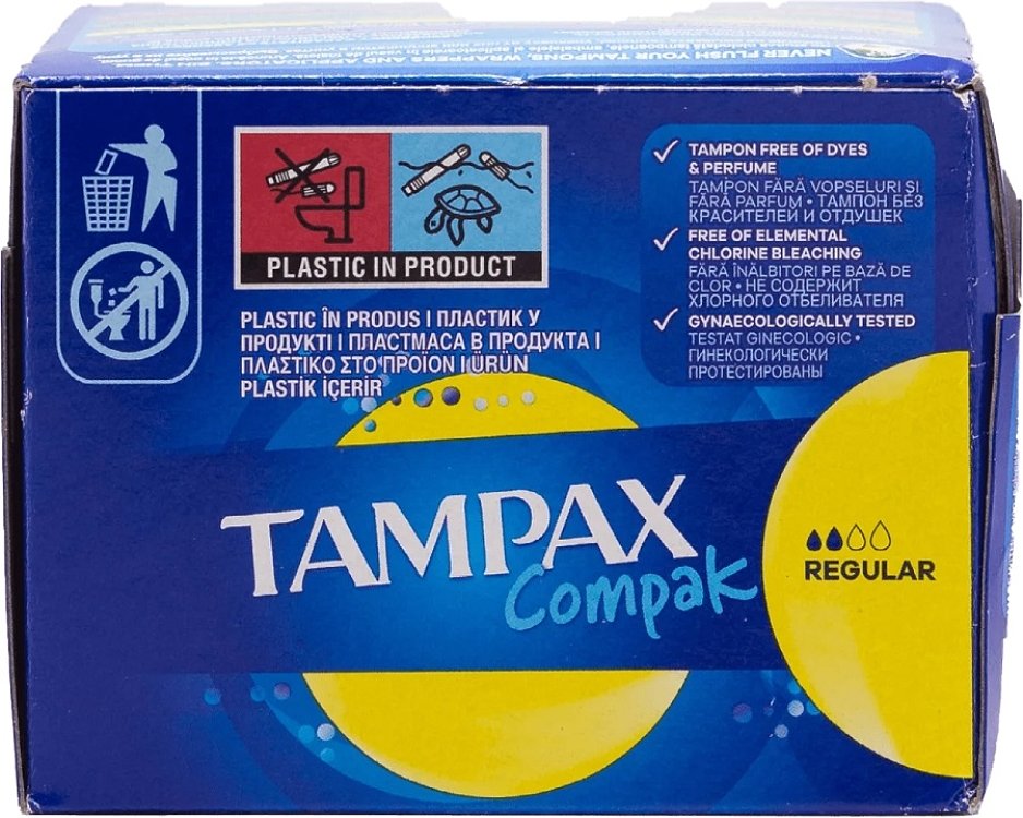 Tampax Compak Regular 16 Τεμάχια Ταμπόν για τις Ημέρες με Ελαφριά Έως Μέτρια Ροή
