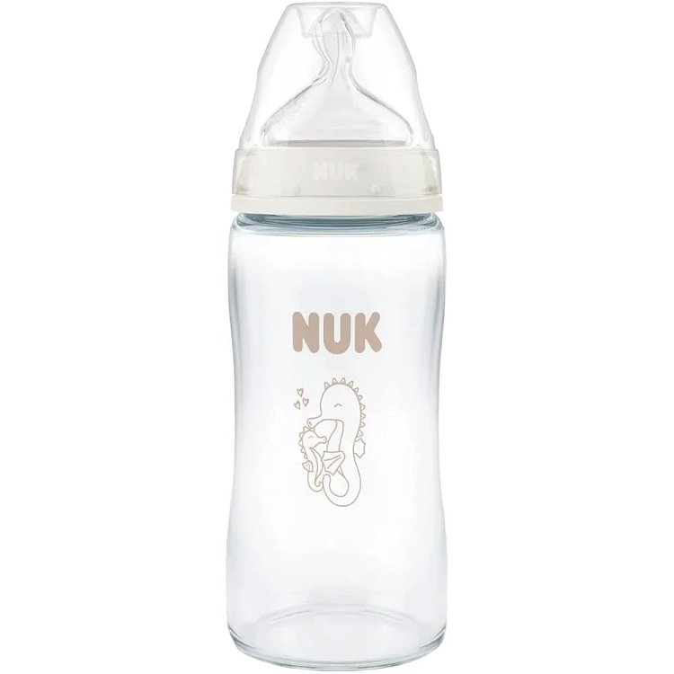 NUK First Choice Γυάλινο Μπιμπερό με Δείκτη Ελέγχου Θερμοκρασίας για 3m+, 240ml