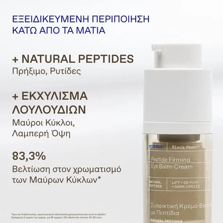 Korres Μαύρη Πεύκη Συσφικτική Κρέμα-Balm Ματιών με Πεπτίδια 15ml