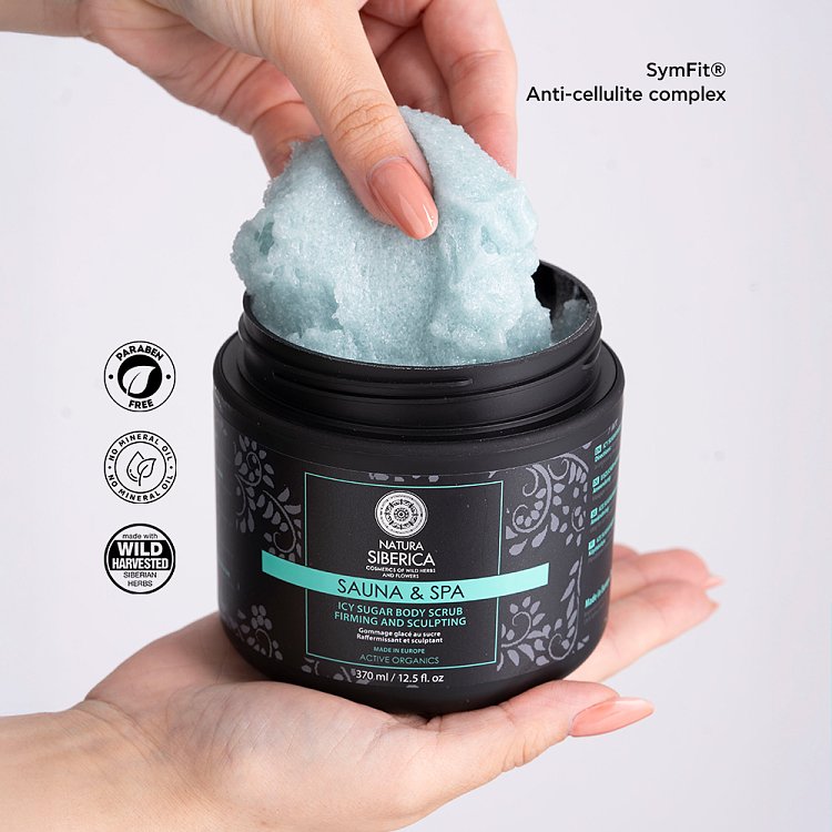 Natura Siberica Sauna & Spa Σετ Σώματος, Icy Sugar Body Scrub 370ml + ΔΩΡΟ Icy Drainage Body Cream 30ml