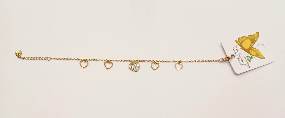 Inoplus Borghetti Pharma Stainless Steel Cuore Gold Βραχιόλι με Καρδιές ART 0924