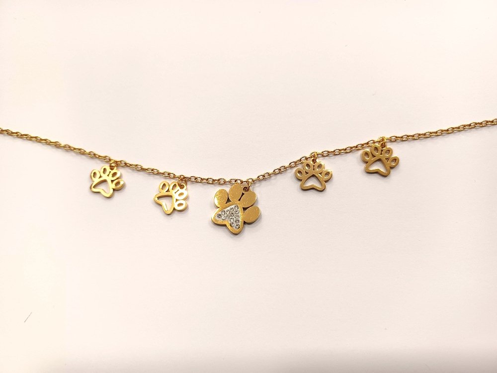 Inoplus Borghetti Pharma Stainless Steel Zampa Gold Βραχιόλι με Πατουσάκια ART 0928