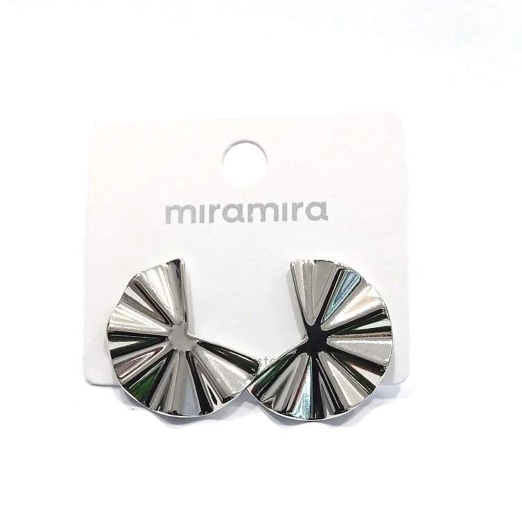 Inoplus Σκουλαρίκι Silver Color Ασημί Βεντάλια Από Ανοξείδωτο Ατσάλι ART D1476C199-1
