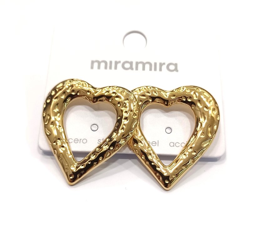 Inoplus Σκουλαρίκι Gold Heart Shaped Από Ανοξείδωτο Ατσάλι ART D2417A250-1
