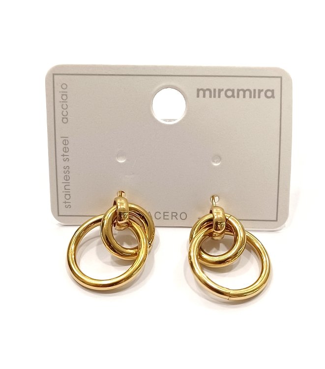 Inoplus Σκουλαρίκι Hanging Earrings Gold από Ανοξείδωτο Ατσάλι ART D0490A199-1