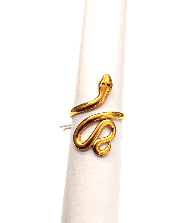 Inoplus Borghetti Pharma Stainless Steel Seprente Gold Δακτυλίδι Φίδι ART 0943