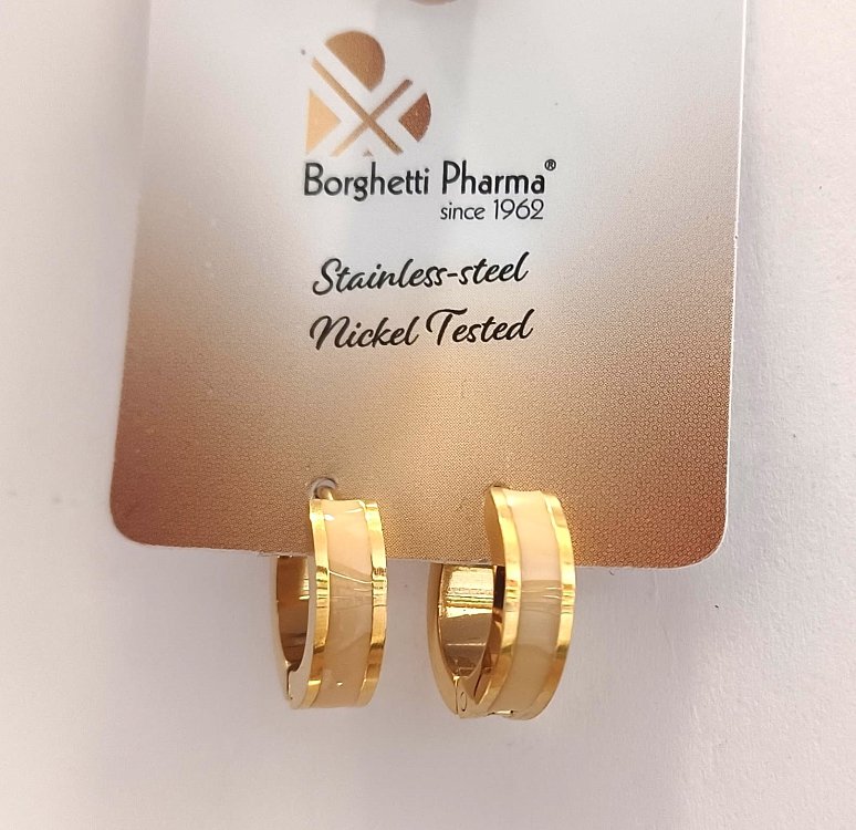 Inoplus Σκουλαρίκια Hoop Oro Barretta Colore Pesca ART 1130, 1 Ζευγάρι