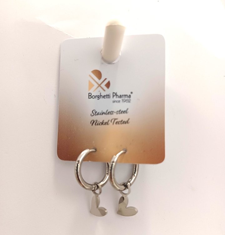 Inoplus Σκουλαρίκια Hoop Pendente Cuore ART 1118, 1 Ζευγάρι