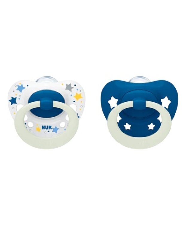 Nuk Signature Night Πιπίλα Σιλικόνης 18-36m 2τμχ & Θήκη Αποθήκευσης