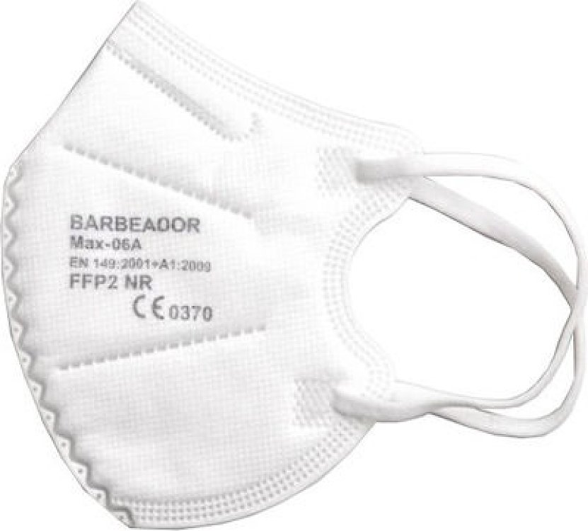 Max Barbeador Max-02 Μάσκα Προστασίας FFP2 σε Λευκό Χρώμα 1τμχ