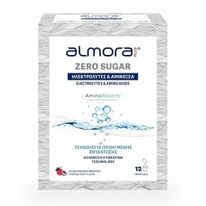 Almora Zero Plus Sugar Ηλεκτρολύτες με Αμινοξέα για Προηγμένη Ενυδάτωση Χωρίς Ζάχαρη 12 φακελίσκοι