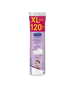 Septona Dermasoft Clean Cotton Δίσκοι Ντεμακιγιάζ Διπλής όψης 120τμχ