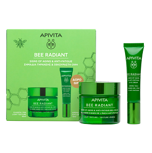 Apivita Promo Bee Radiant Κρέμα-Gel Ελαφριάς υφής για Σημάδια Γήρανσης & Ξεκούραστη Όψη - 50ml ΜΕ ΔΩΡΟ Κρέμα Ματιών - 15ml