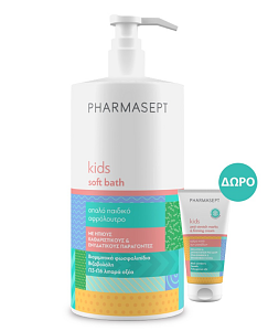 Pharmasept – Kid Care Soft Bath Παιδικό Αφρόλουτρο 1Lt & Κρέμα Κατά των Ραγάδων 30ml