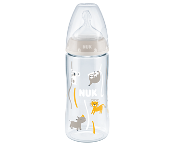 Nuk First Choice+ Πλαστικό Μπιμπερό με Θηλή Σιλικόνης Medium 6-18m, με έλεγχο θερμοκρασίας 300ml