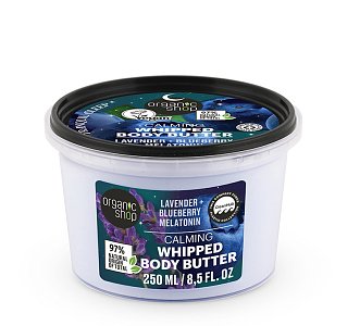 Natura Siberica Organic Shop Dreamy Night Χαλαρωτικό Βούτυρο Σώματος Calming με Λεβάντα, Blueberry & Μελατονίνη για Βαθιά Ενυδάτωση, 250ml