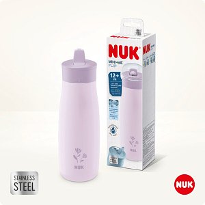 NUK Mini-Me Flip Παγουράκι από Ανοξείδωτο Ατσάλι για 12m+, 500ml Flower